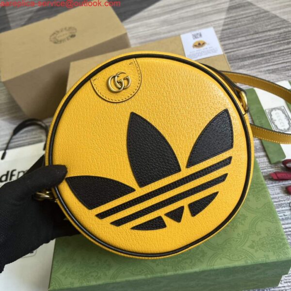 Replica Adidas x Gucci Ophidia shoulder bag 702626 Yellow leather 5