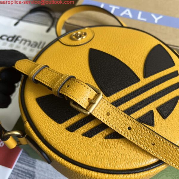 Replica Adidas x Gucci Ophidia shoulder bag 702626 Yellow leather 9