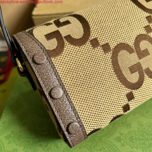 Replica Gucci 699296 Gucci Horsebit 1955 jumbo GG mini bag Brown 5