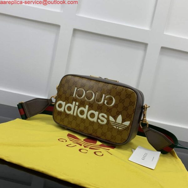 Replica Adidas x Gucci small shoulder bag 702427 Beige and brown GG canvas 3