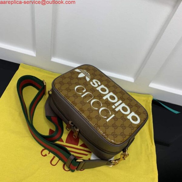 Replica Adidas x Gucci small shoulder bag 702427 Beige and brown GG canvas 5