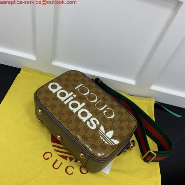 Replica Adidas x Gucci small shoulder bag 702427 Beige and brown GG canvas 6