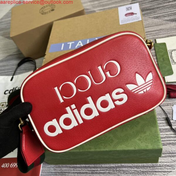 Replica Adidas x Gucci small shoulder bag 702427 Red leather 5