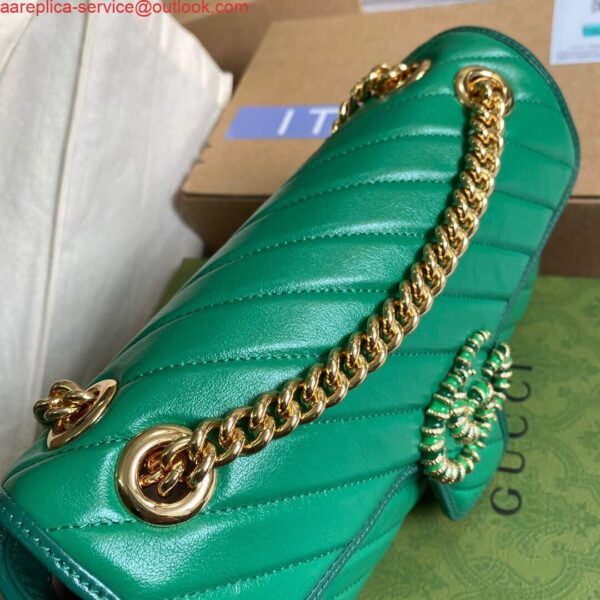 Replica Gucci 443497 GG Marmont Small Shoulder Bag Green 4