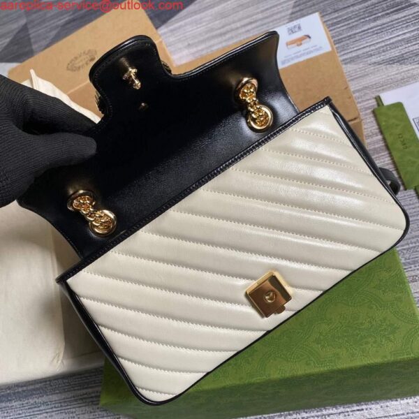 Replica Gucci 443497 GG Marmont Small Shoulder Bag Yellow White 7