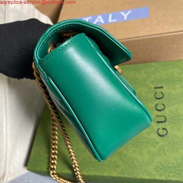 Replica Gucci 446744 GG Marmont Matelassé Mini Bag Green 5