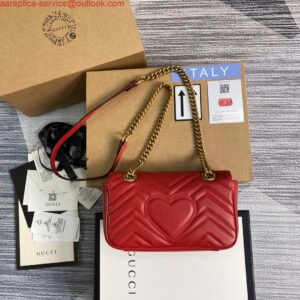 Replica Gucci 446744 GG Marmont Matelassé Mini Bag Red