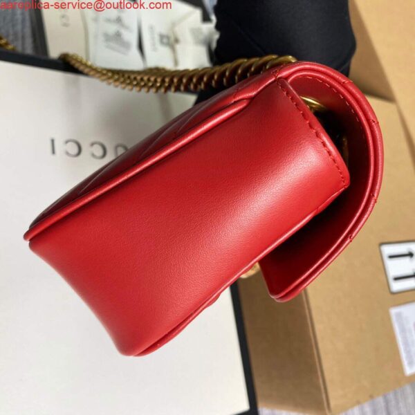 Replica Gucci 446744 GG Marmont Matelassé Mini Bag Red 4