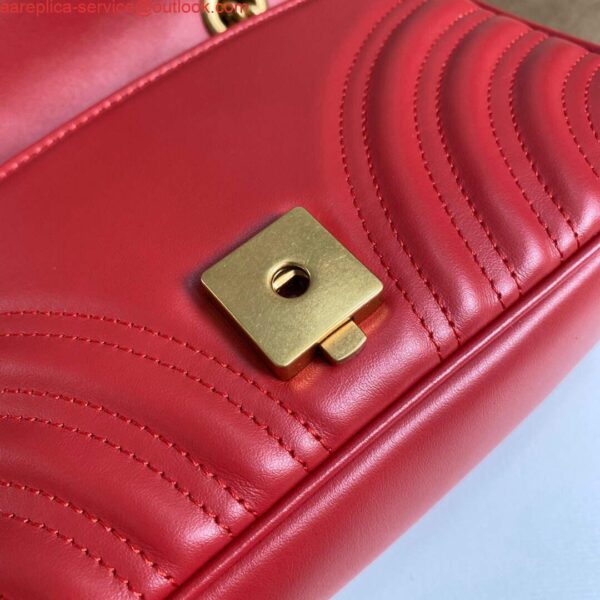 Replica Gucci 446744 GG Marmont Matelassé Mini Bag Red 8