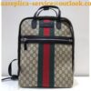 Replica Gucci Men's Backpack In Black GG Embossed Leather