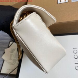 Replica Gucci 446744 GG Marmont Matelassé Mini Bag White 2