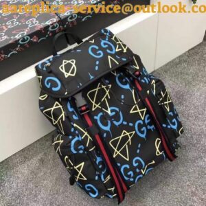 Replica Gucci mens backpacks guccighost canvas techpack 429037 Black/Green/Yellow(superm-741301) 2