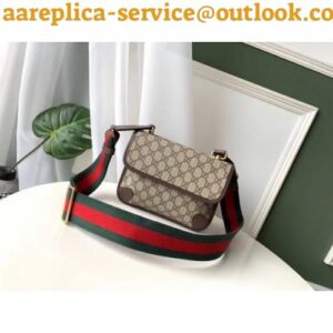 Replica Gucci Web GG Supreme Messenger small Bag 495654 Coffee 2018 2