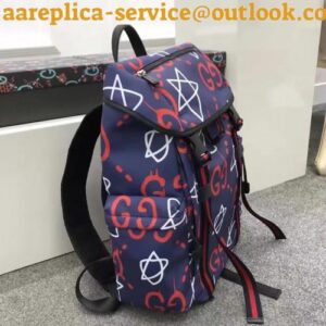 Replica Gucci mens backpacks guccighost canvas techpack 429037 Navy/Red/White(superm-741302) 2