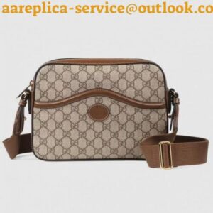 Replica Replica Gucci Beige GG Supreme Messenger Bag with Interlocking G