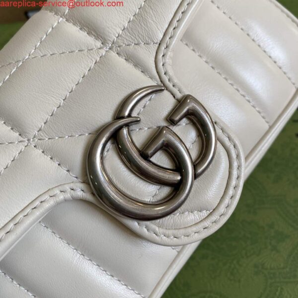 Replica Gucci 476433 GG Marmont Super Mini Bag White 4