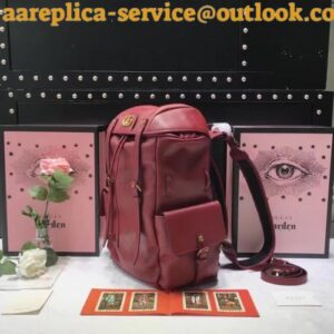 Replica Gucci RE(BELLE) Leather Men's Backpack ‎526908 Red 2018 2