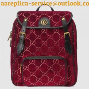 Replica Gucci Red Small GG Velvet Backpack