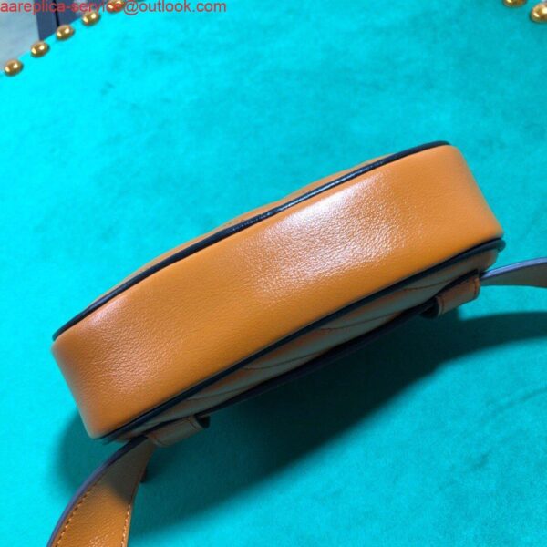 Replica Gucci 476434 GG Marmont Matelassé Leather Belt Bag Brown 6