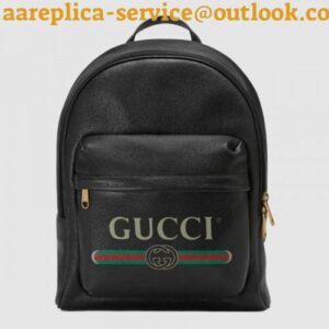 Replica Gucci Vintage Logo Print Leather Backpack Bag 547834 Black