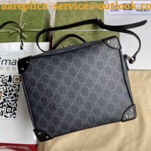 Replica Replica Gucci Trunks Messenger Bag In Black GG Supreme 2