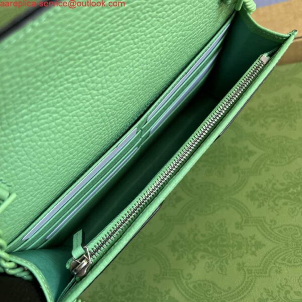 Replica Gucci 497985 GG Marmont Leather Mini Chain Bag Green 8