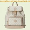 Replica Replica Gucci Medium Backpack In Beige GG Canvas with Interlocking G 2