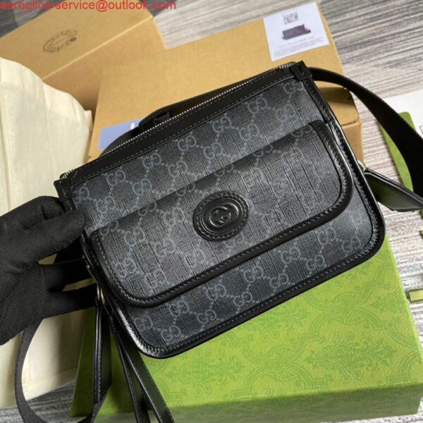 Replica Gucci 674164 Messenger Bag With Interlocking G Black 5