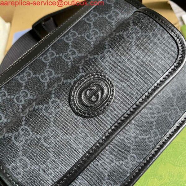 Replica Gucci 674164 Messenger Bag With Interlocking G Black 6