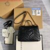 Replica Gucci 497985 GG Marmont Leather Mini Chain Bag Silver