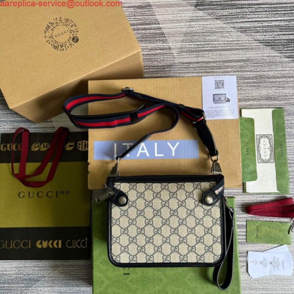 Replica Gucci 674164 Messenger Bag With Interlocking G Blue 3