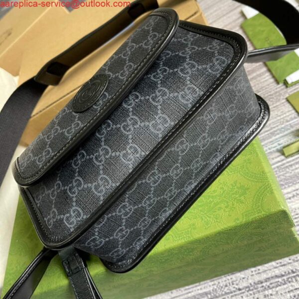 Replica Gucci 674164 Messenger Bag With Lnterlocking G Black 7