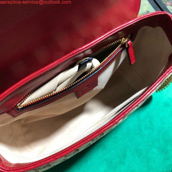 Replica Gucci 498110 GG Marmont Small Top Handle Bag Black Red 10