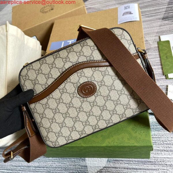 Replica Gucci 675891 Messenger bag with jumbo GG Beige Brown 5