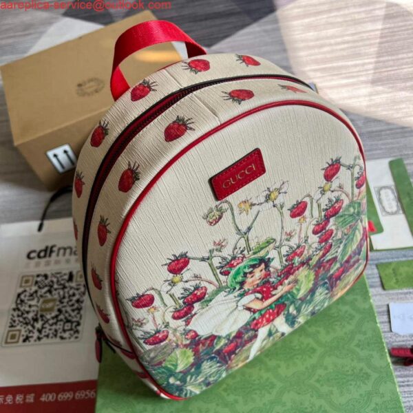 Replica Gucci 433578 Children's Fairy Print Backpack Red 8