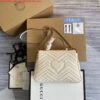 Replica Gucci 498110 GG Marmont Small Top Handle Bag White and Navy Blue 2