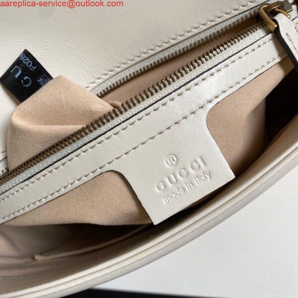 Replica Gucci 498110 GG Marmont Small Top Handle Bag White 10