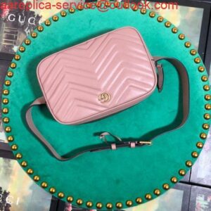 Replica Gucci 523380 GG Marmont Matelassé Belt Bag 448065 Pink 2