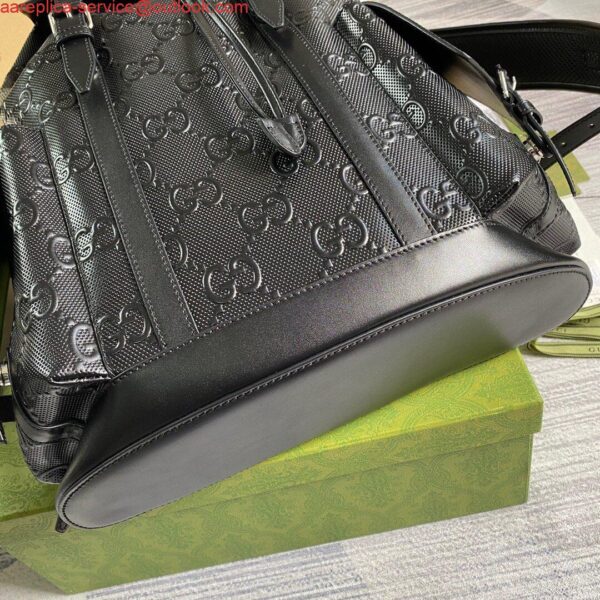 Replica Gucci 625770 GG Embossed Backpack Black 5