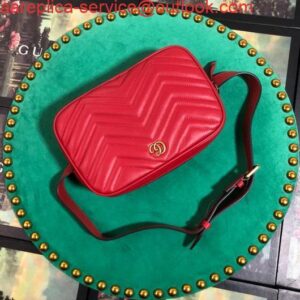 Replica Gucci 523380 GG Marmont Matelassé Belt Bag 448065 Red 2