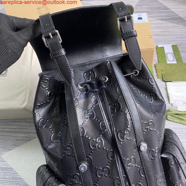 Replica Gucci 625770 GG Embossed Backpack Black 9