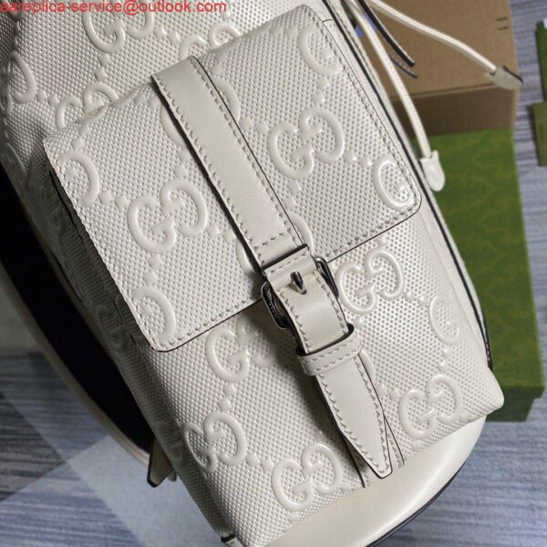 Replica Gucci 625770 GG Embossed Backpack White 5