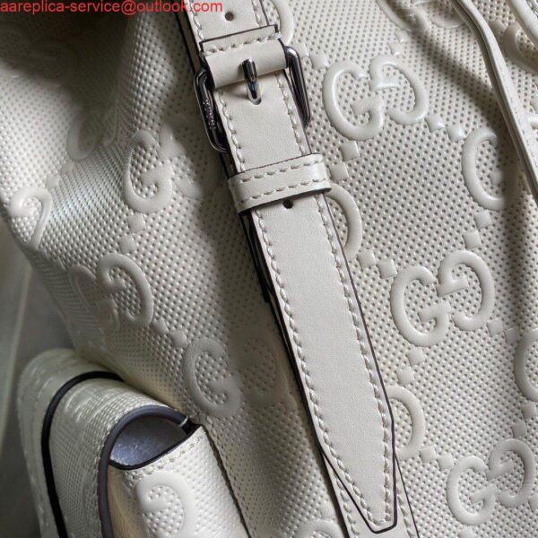 Replica Gucci 625770 GG Embossed Backpack White 7