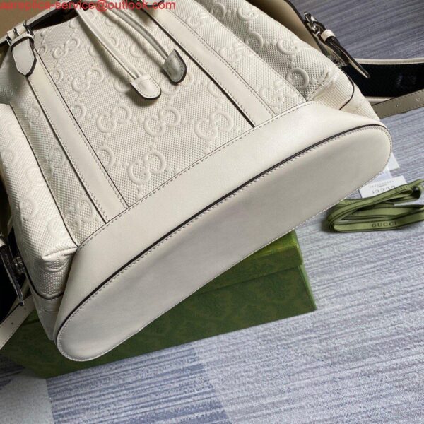 Replica Gucci 625770 GG Embossed Backpack White 8