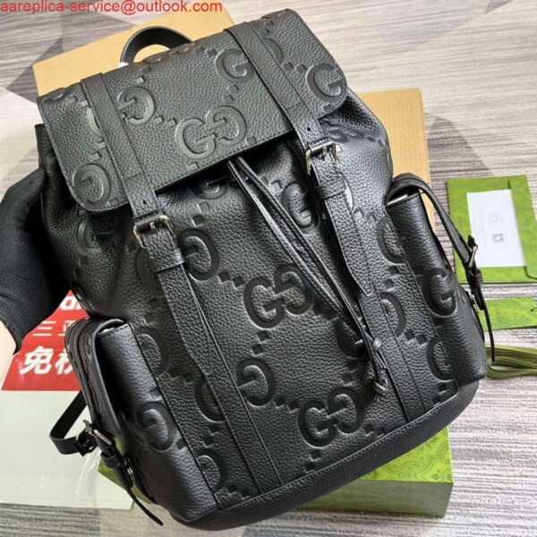 Replica Gucci 625770 Jumbo GG Backpack Black 4