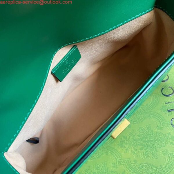 Replica Gucci ‎547260 GG Marmont Mini Crocodile Pattern Top Handle Bag Green 8