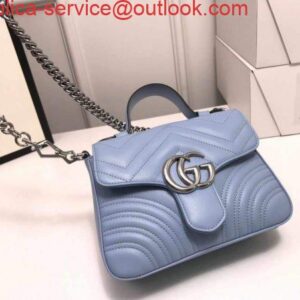 Replica Gucci ‎547260 GG Marmont Mini Top Handle Bag Blue