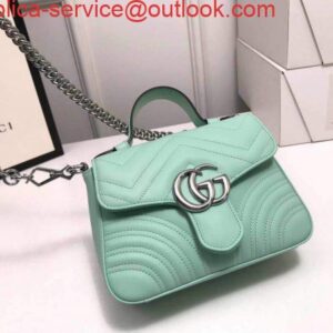 Replica Gucci ‎547260 GG Marmont Mini Top Handle Bag Green