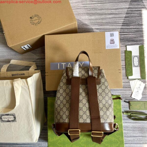 Replica Gucci 674147 Backpack with Interlocking G Beige and ebony 3