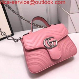 Replica Gucci ‎547260 GG Marmont Mini Top Handle Bag Pink